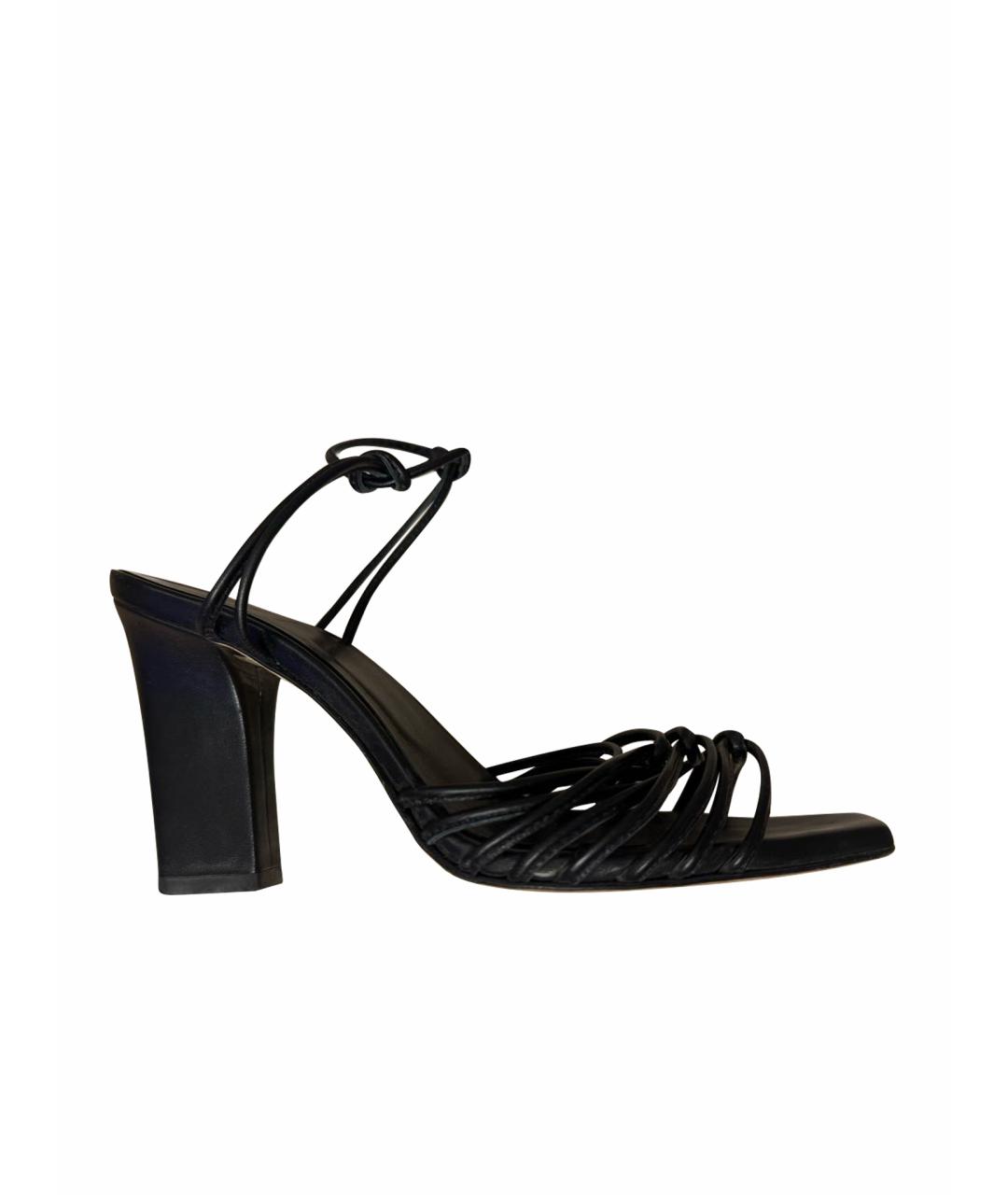 AEYDE Черные кожаные босоножки, фото 1