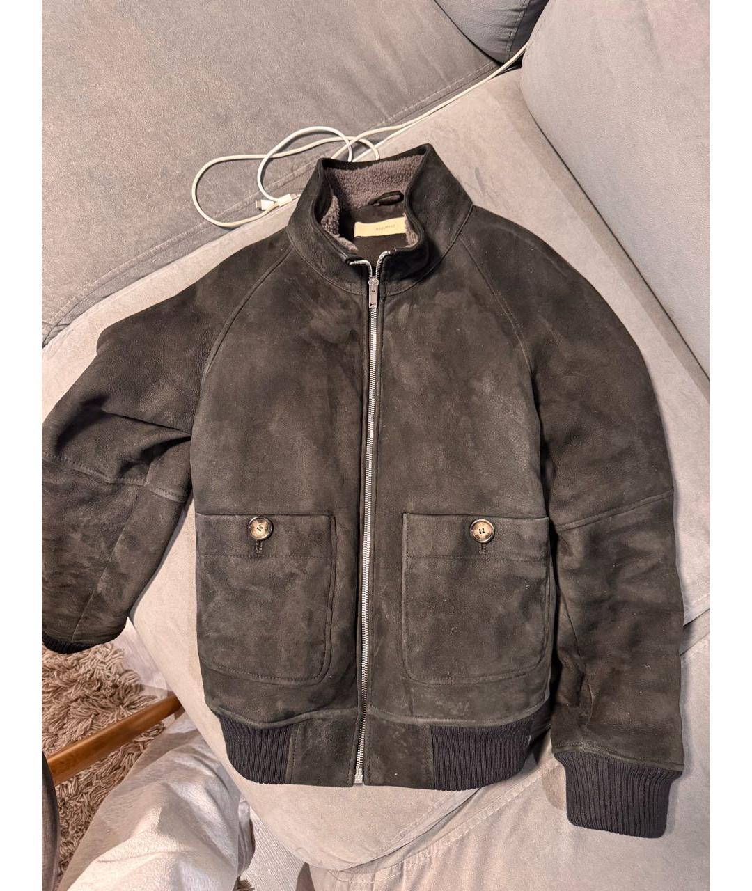 12 STOREEZ Антрацитовая замшевая дубленка, фото 5