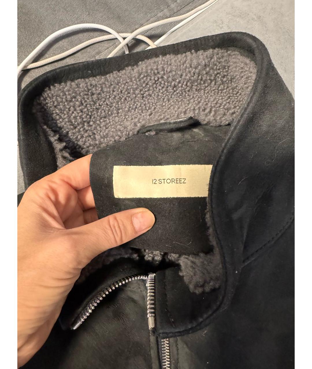 12 STOREEZ Антрацитовая замшевая дубленка, фото 3