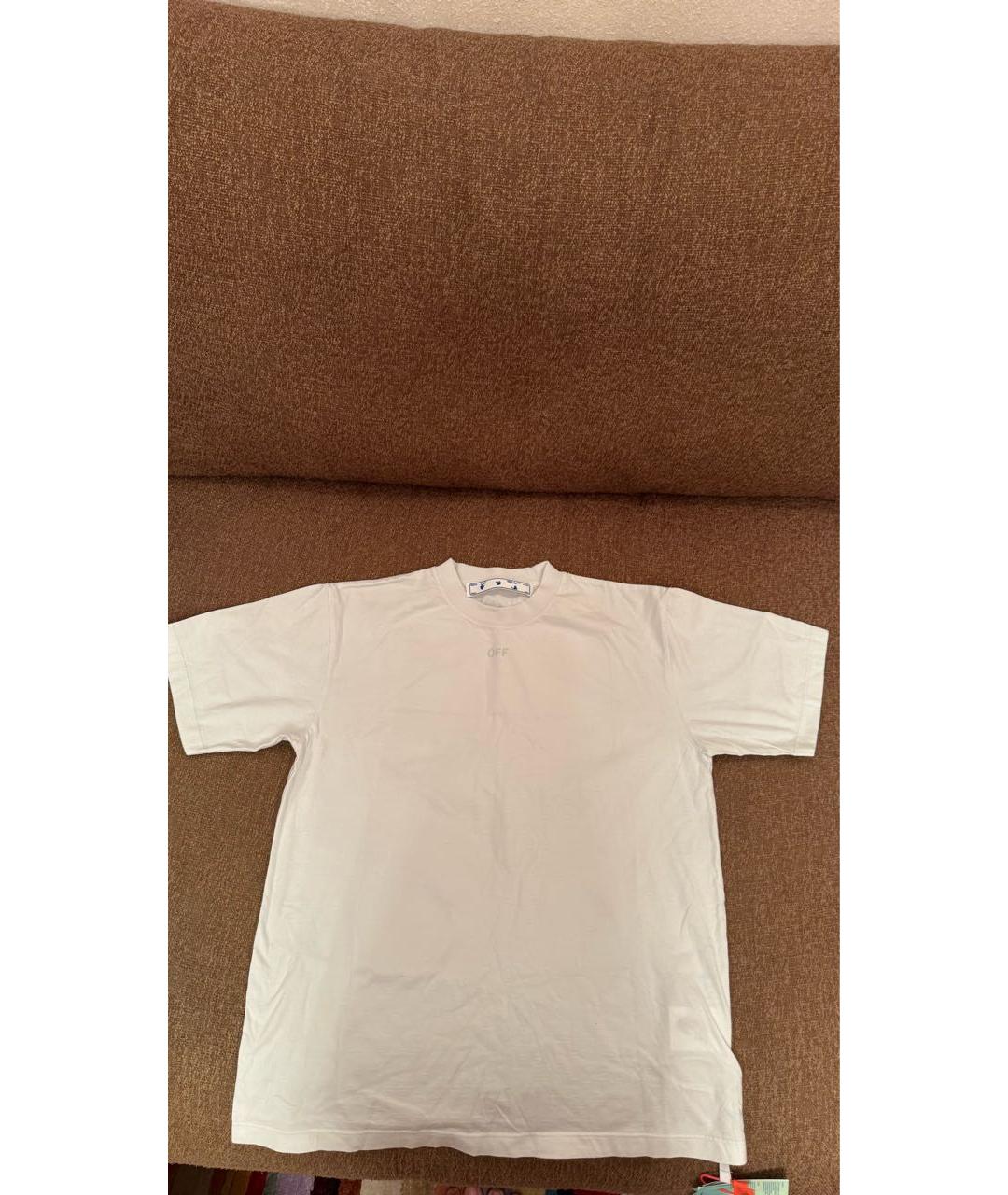 OFF-WHITE Белая хлопковая футболка, фото 5