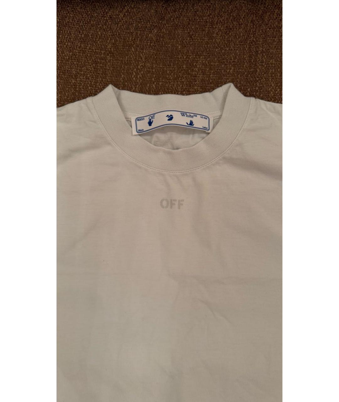 OFF-WHITE Белая хлопковая футболка, фото 3