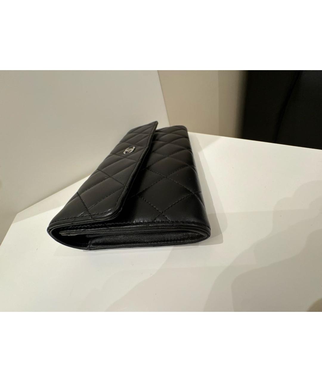 CHANEL Черный кожаный кошелек, фото 2