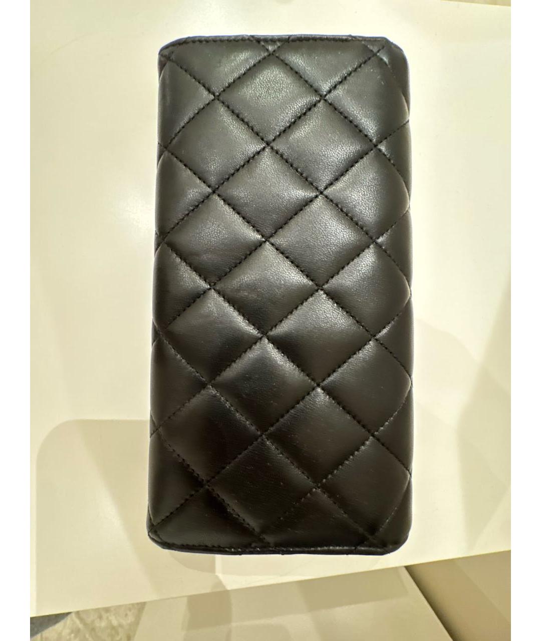 CHANEL Черный кожаный кошелек, фото 3