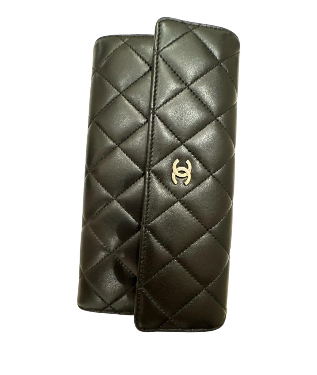 CHANEL Черный кожаный кошелек, фото 1