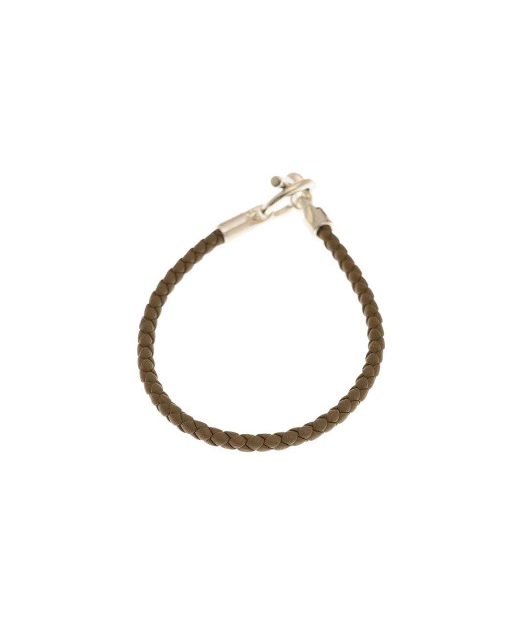 HERMES Коричневый кожаный браслет, фото 3