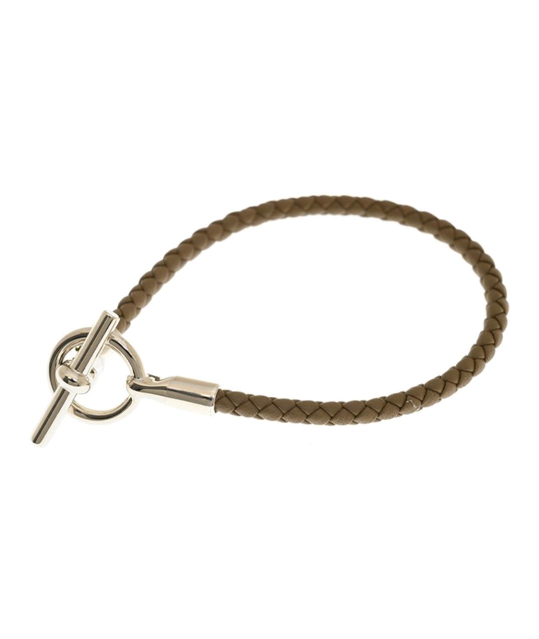 HERMES Коричневый кожаный браслет, фото 2