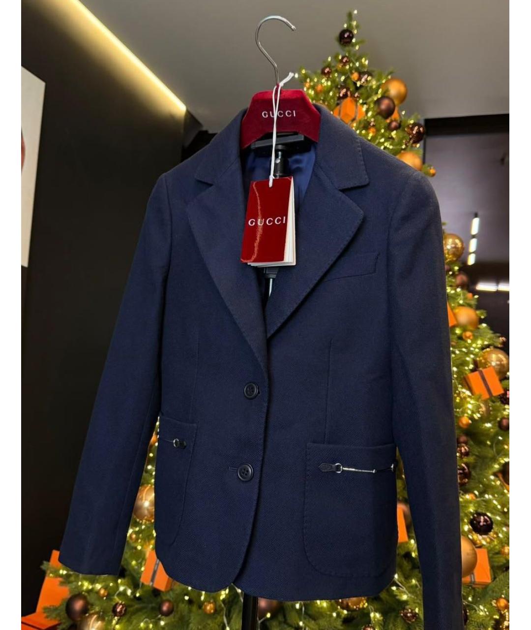 GUCCI Темно-синий кашемировый жакет/пиджак, фото 3