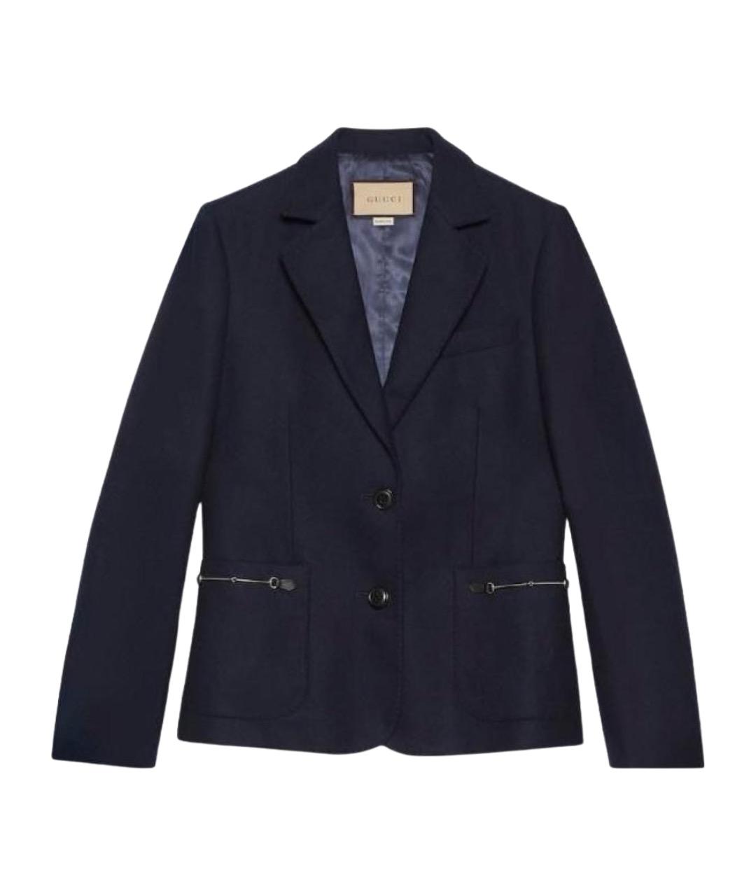 GUCCI Темно-синий кашемировый жакет/пиджак, фото 1