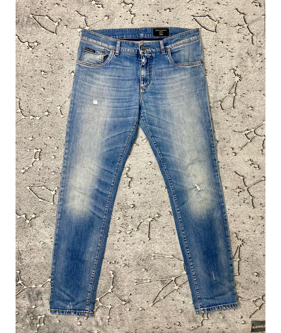 DOLCE&GABBANA Синие хлопковые джинсы скинни, фото 8