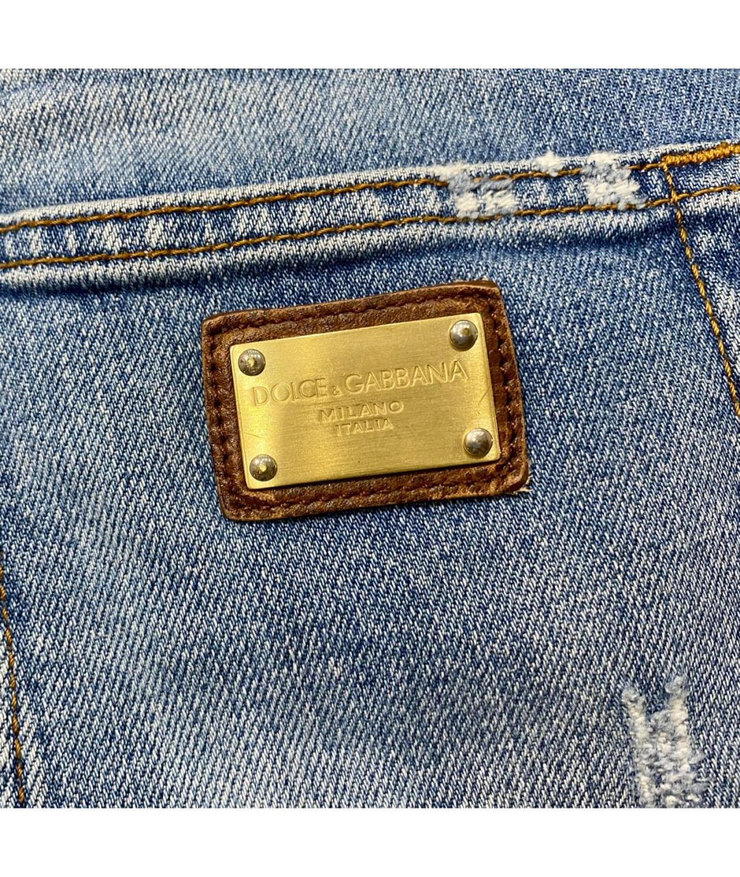 DOLCE&GABBANA Синие хлопковые джинсы скинни, фото 5