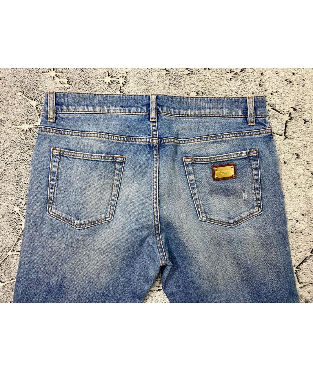 DOLCE&GABBANA Синие хлопковые джинсы скинни, фото 3