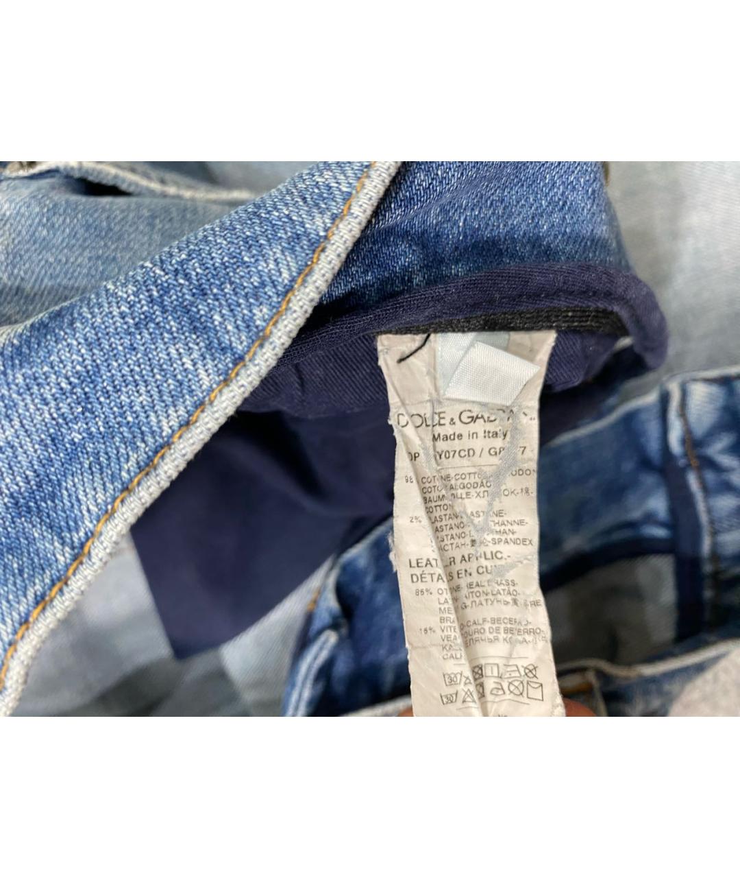 DOLCE&GABBANA Синие хлопковые джинсы скинни, фото 6