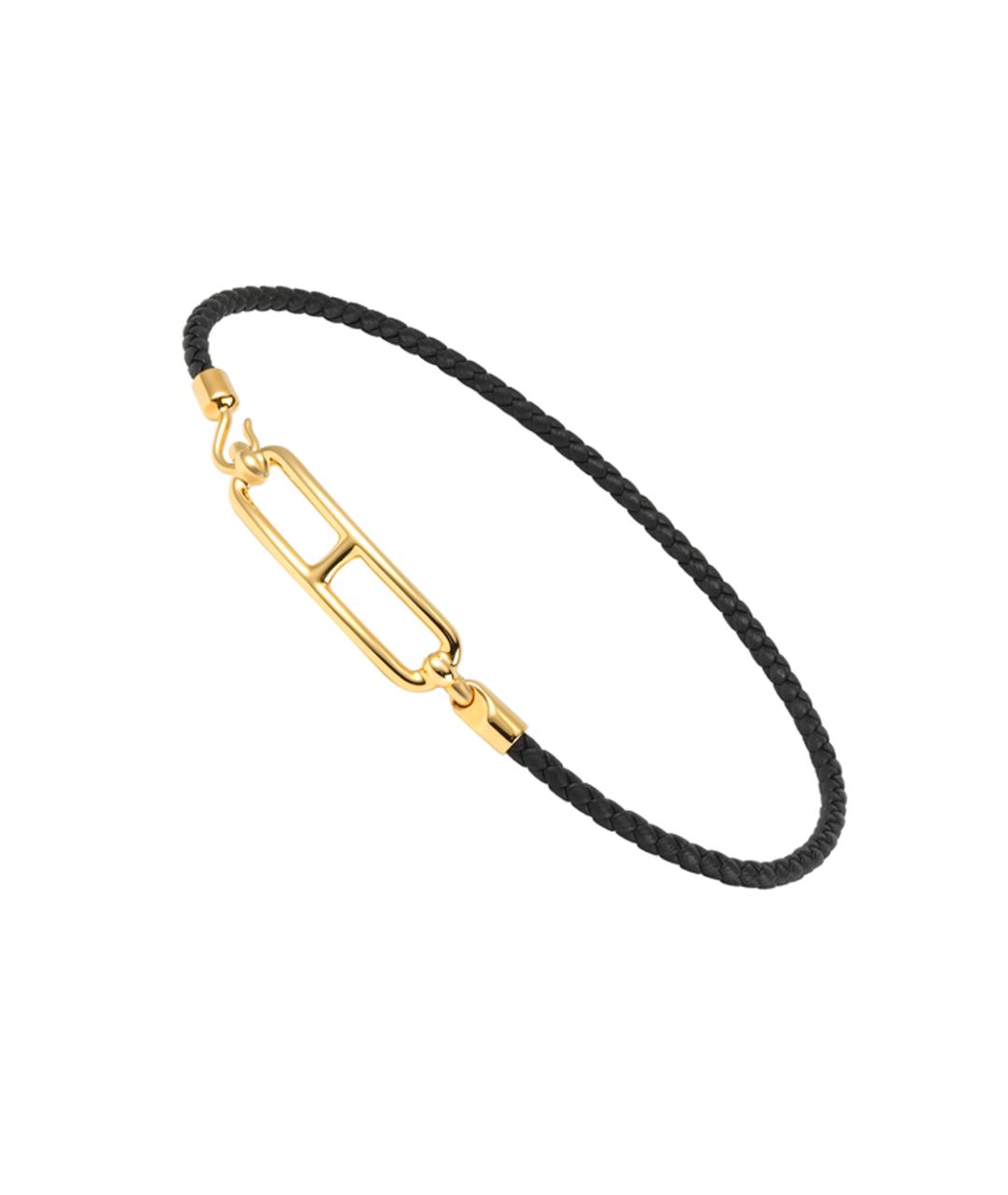 HERMES Черный металлический браслет, фото 2