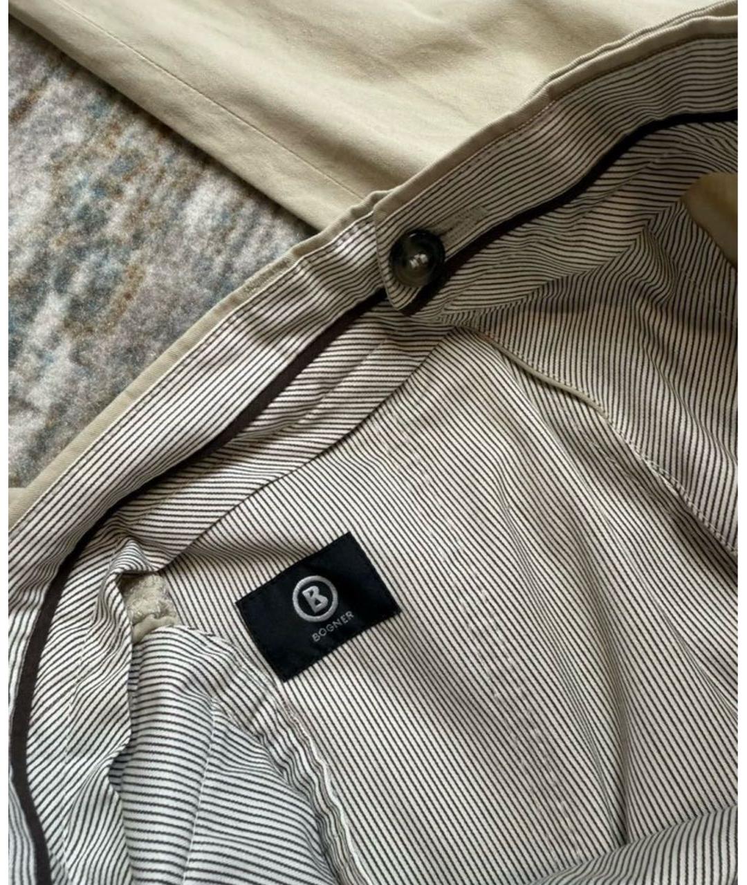 BOGNER Бежевые хлопковые повседневные брюки, фото 6