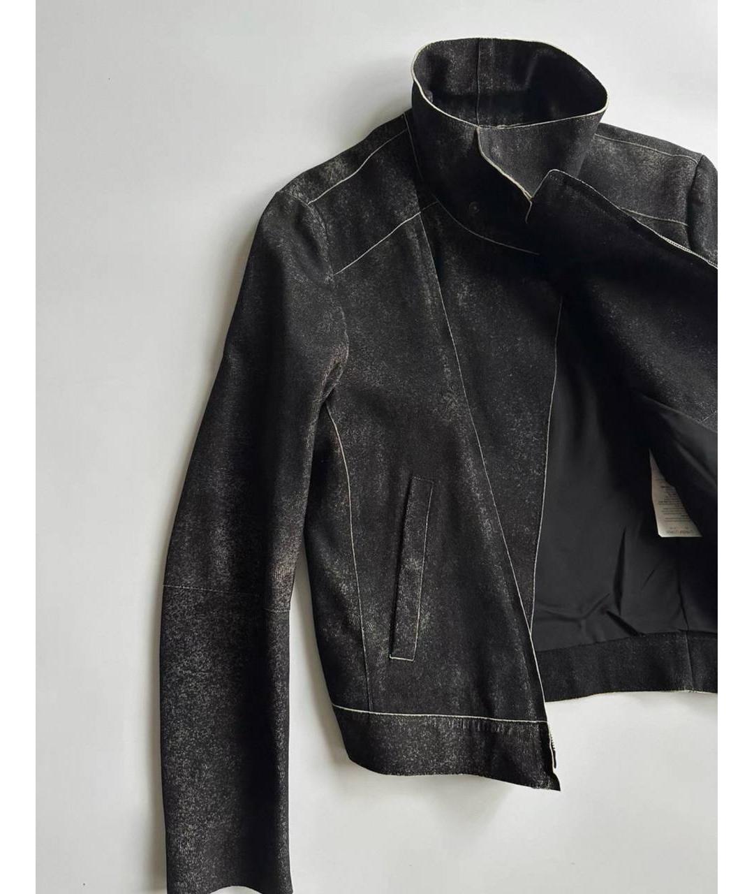 EMPORIO ARMANI Антрацитовая кожаная куртка, фото 3