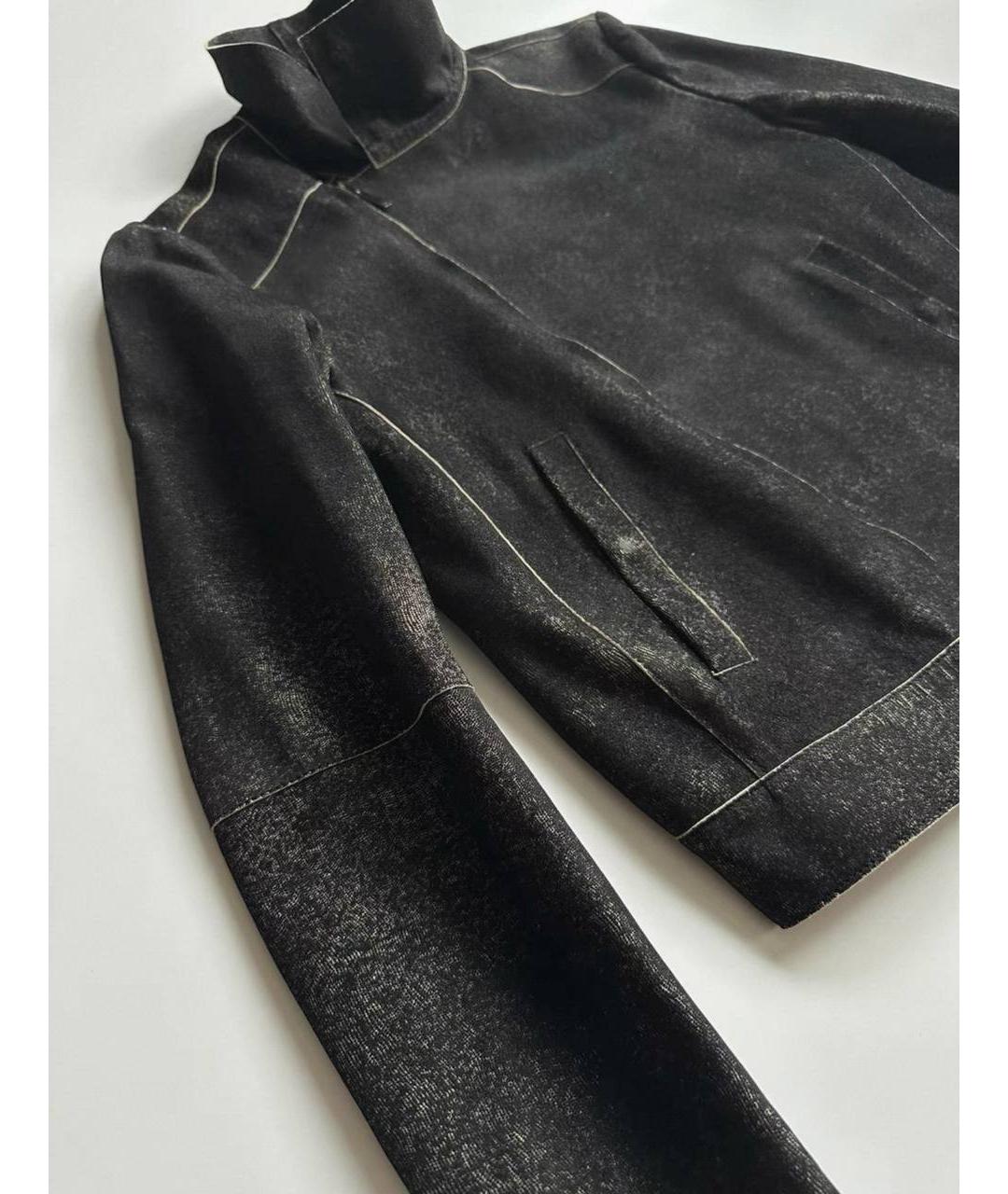 EMPORIO ARMANI Антрацитовая кожаная куртка, фото 4