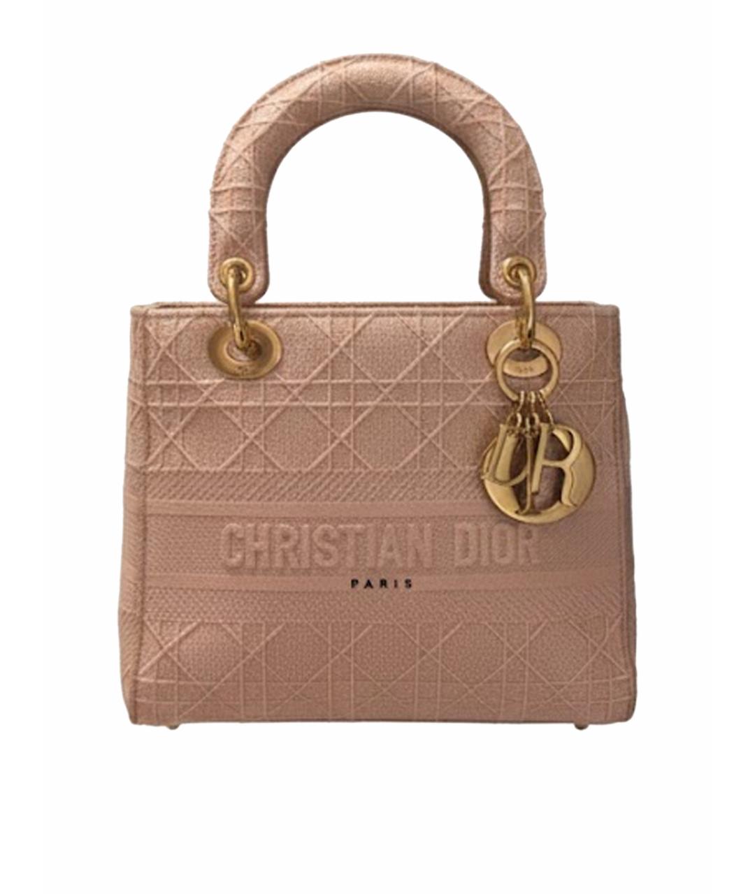 CHRISTIAN DIOR Розовая хлопковая сумка тоут, фото 1