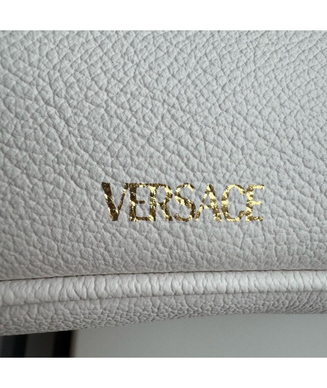 VERSACE Белая кожаная сумка через плечо, фото 7