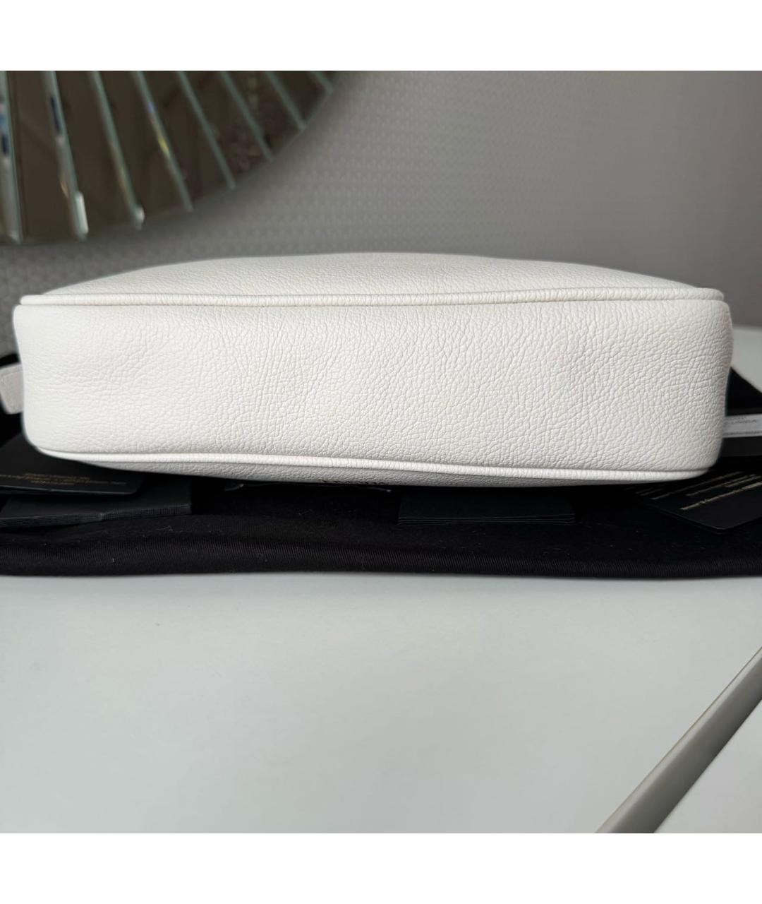 VERSACE Белая кожаная сумка через плечо, фото 4