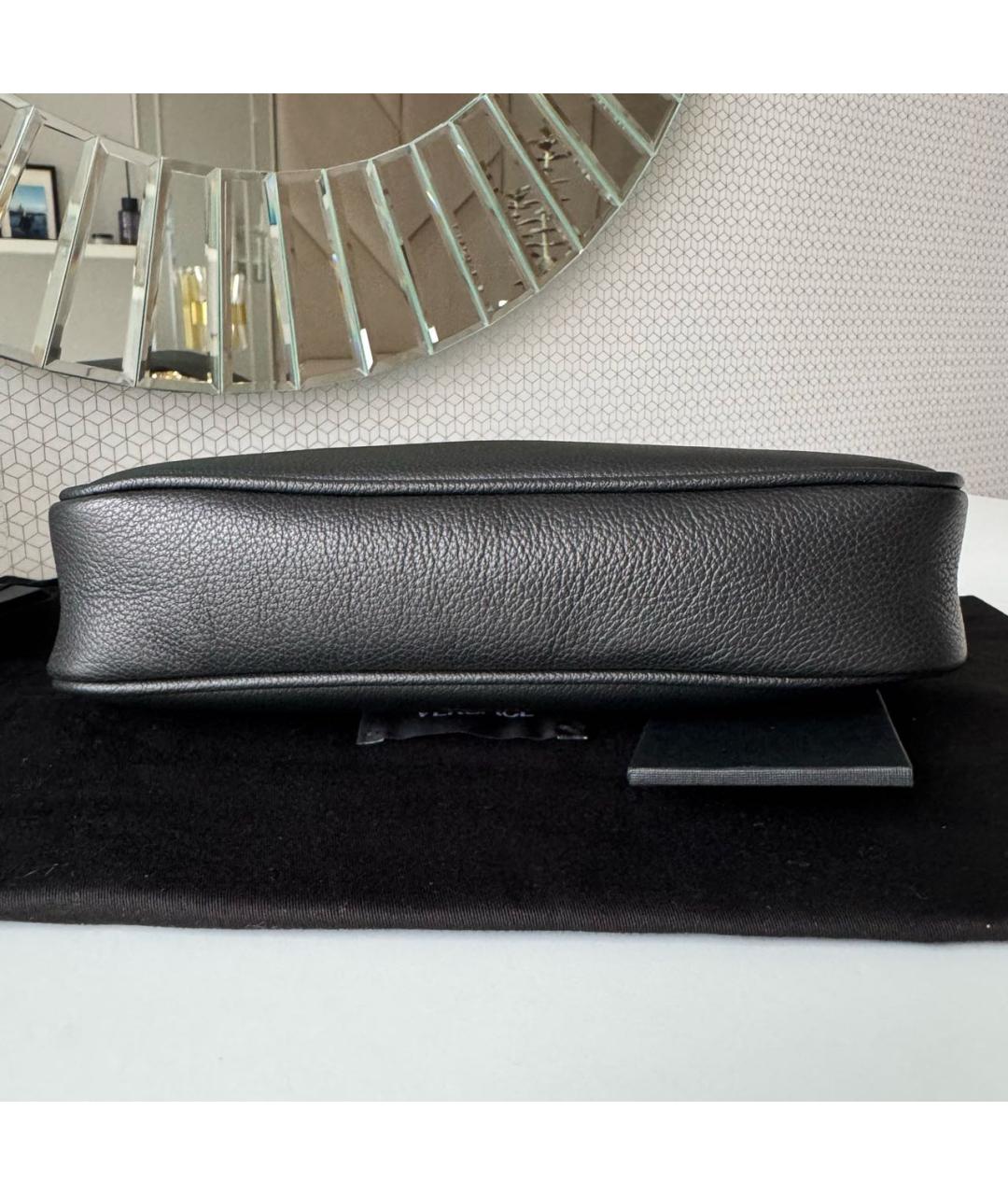 VERSACE Черная кожаная сумка через плечо, фото 5