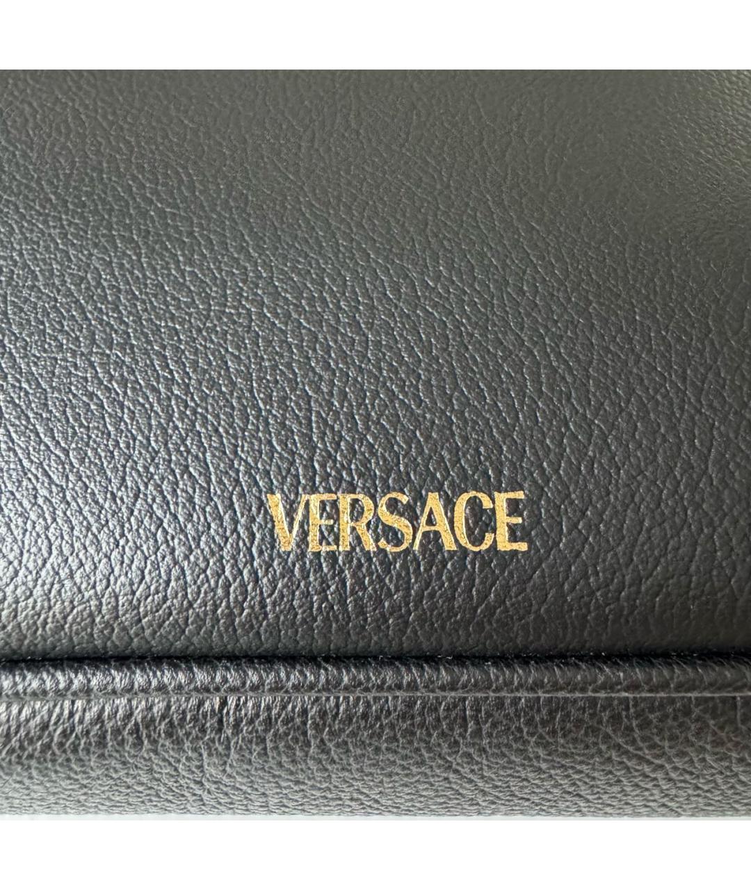 VERSACE Черная кожаная сумка через плечо, фото 4
