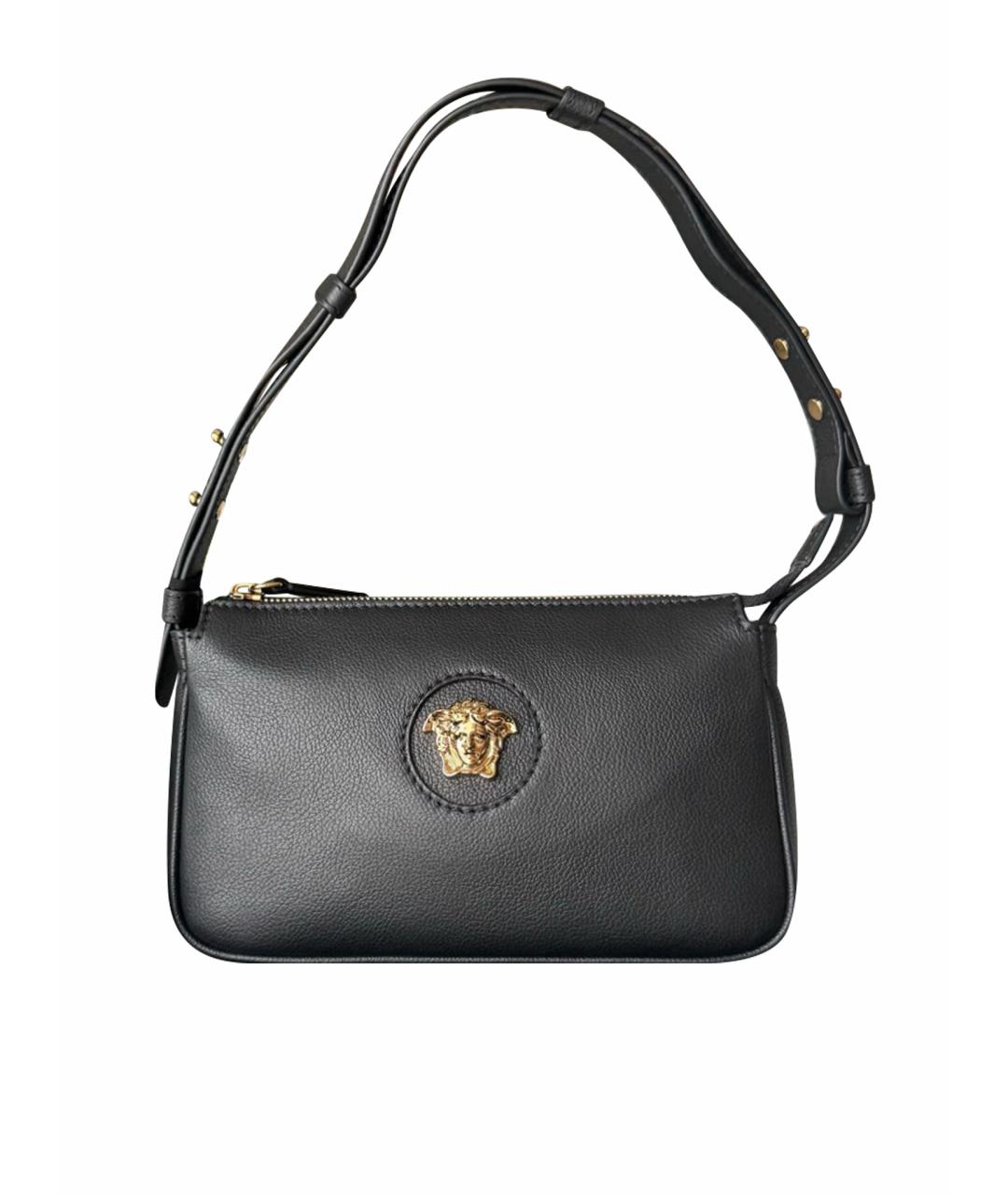VERSACE Черная кожаная сумка через плечо, фото 1