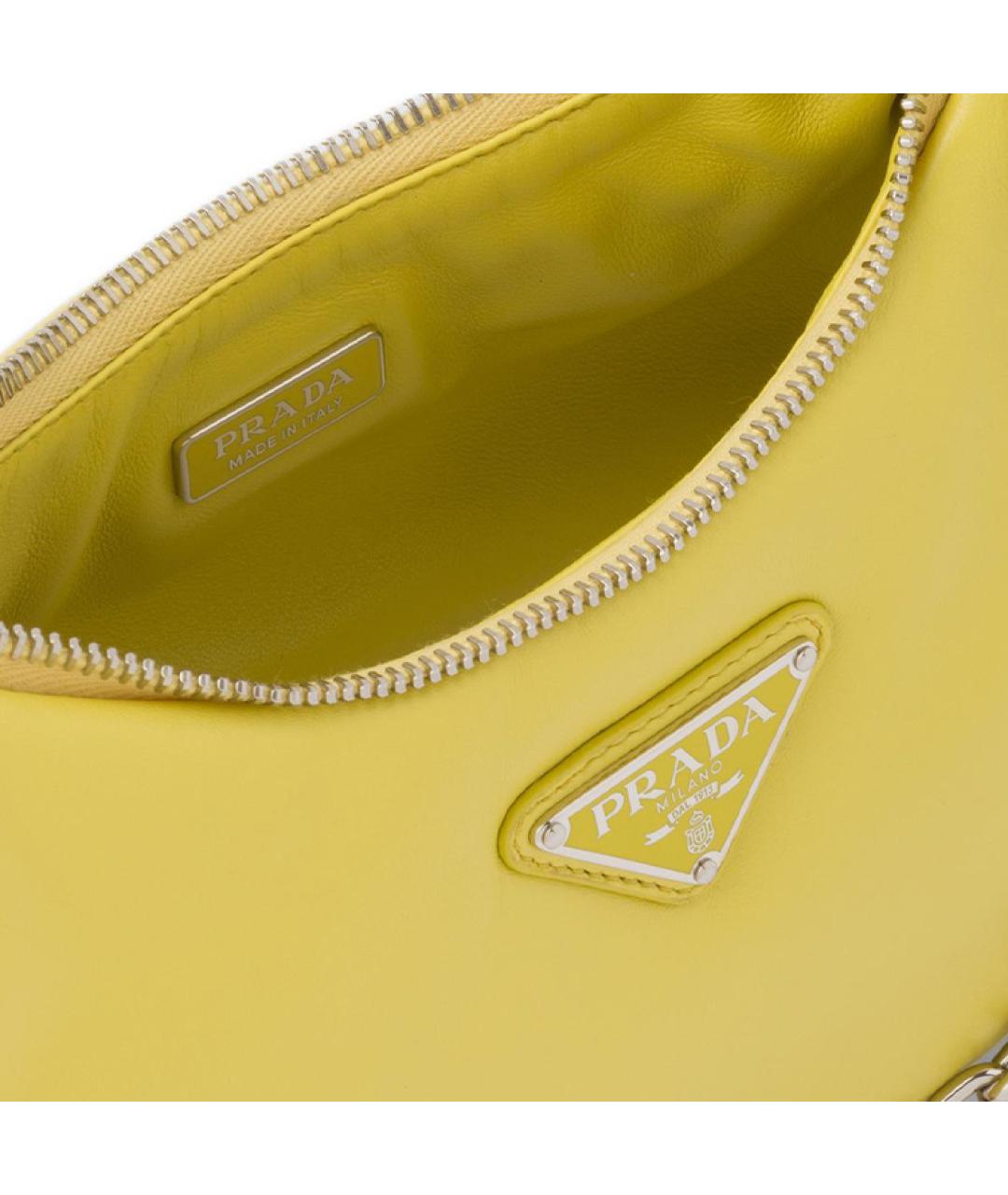 PRADA Желтая кожаная сумка через плечо, фото 5
