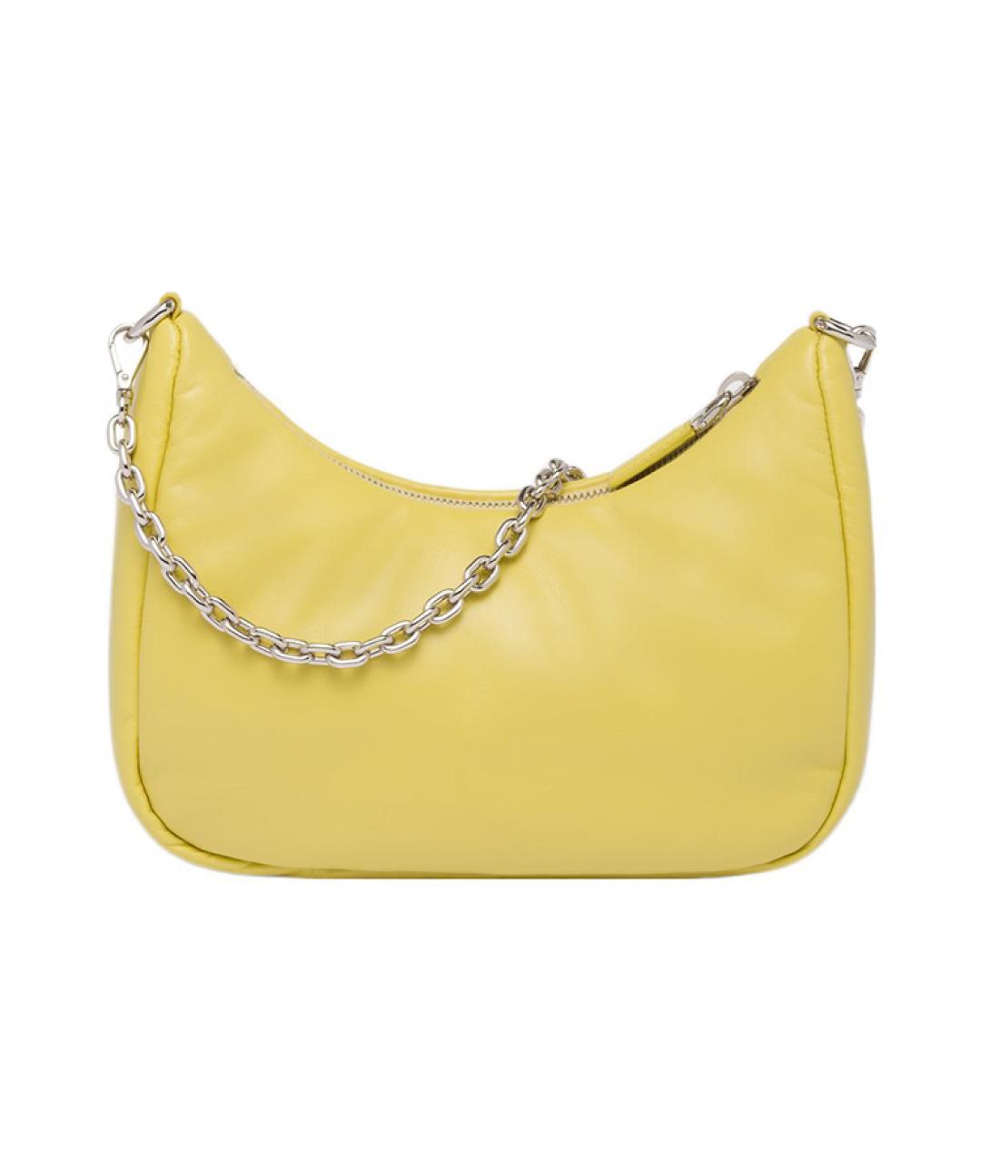 PRADA Желтая кожаная сумка через плечо, фото 3