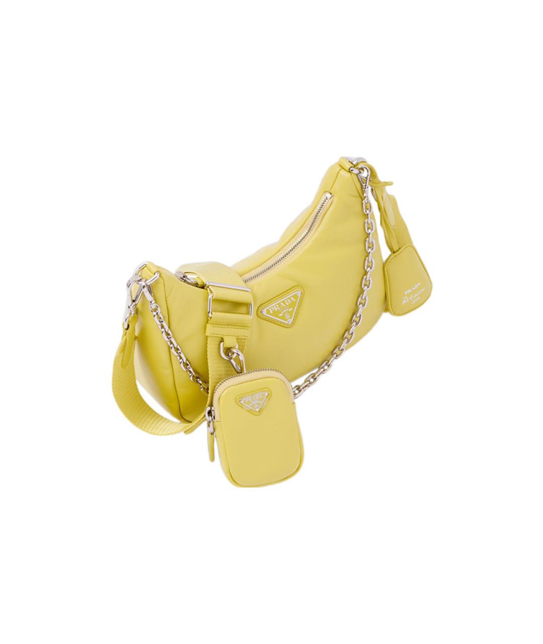 PRADA Желтая кожаная сумка через плечо, фото 2
