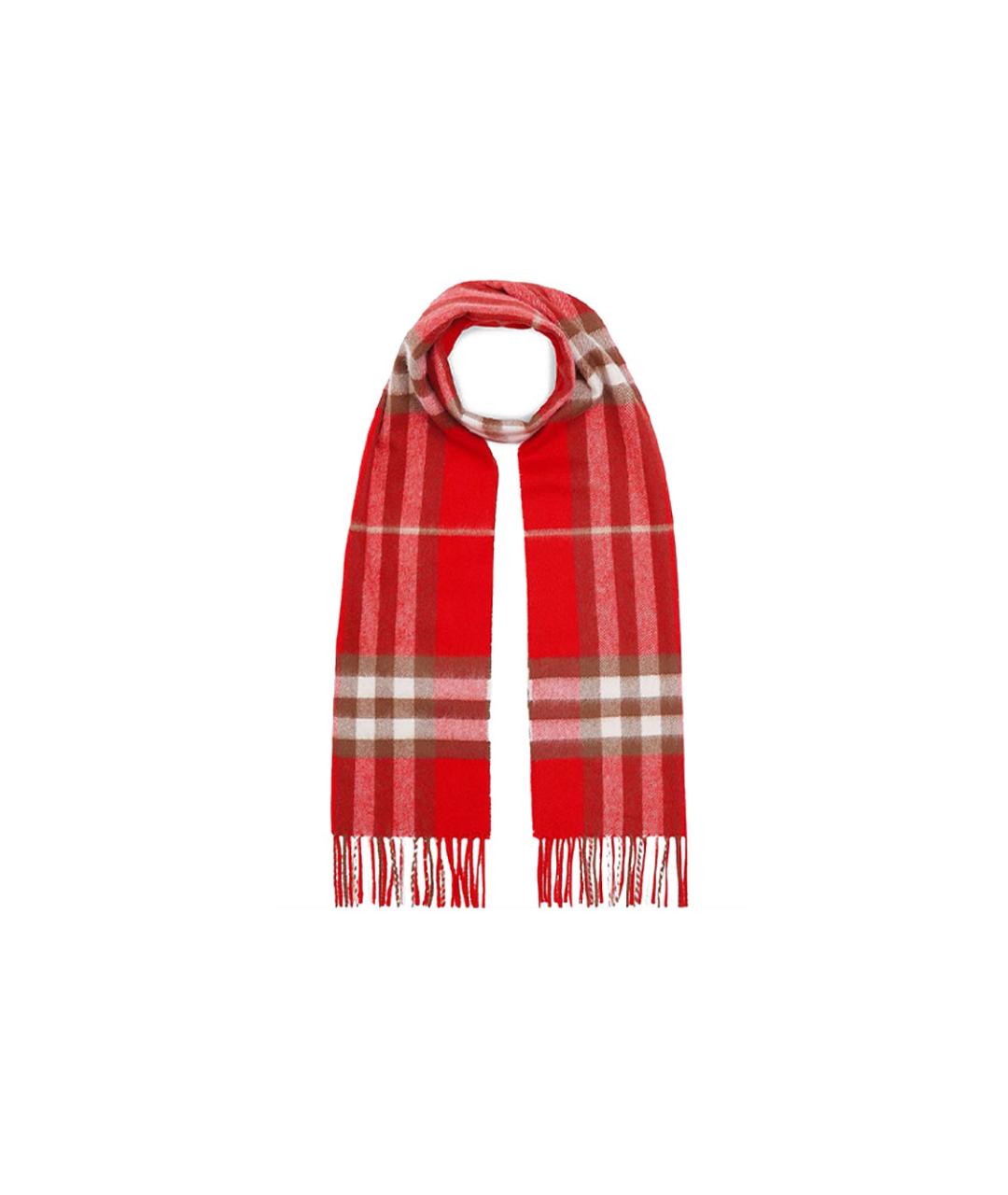 BURBERRY Красный кашемировый шарф, фото 1