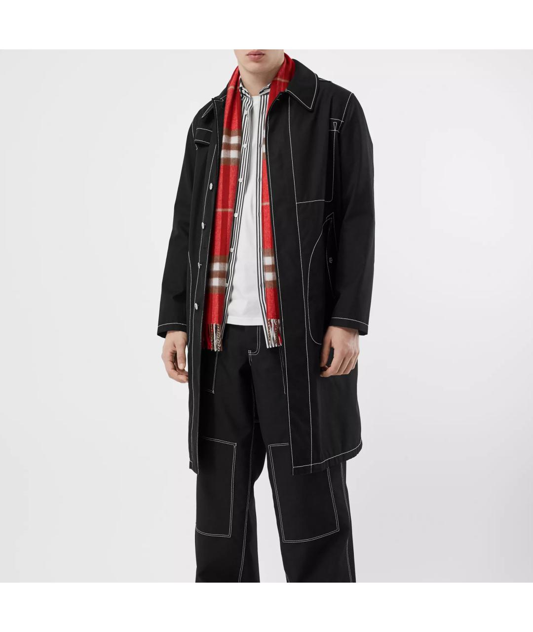 BURBERRY Красный кашемировый шарф, фото 5