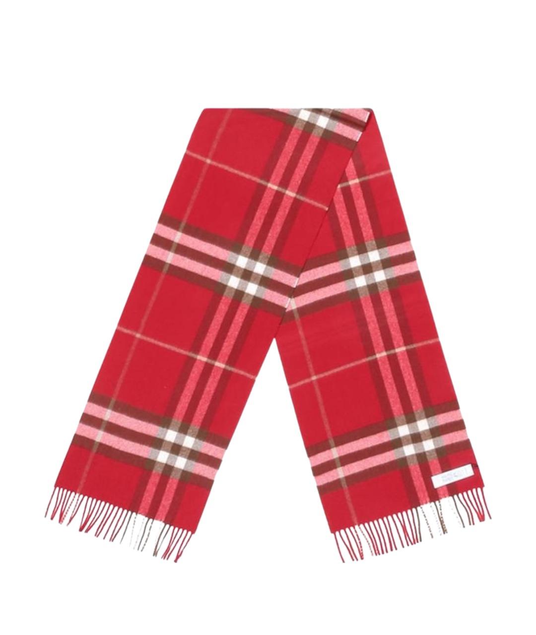 BURBERRY Красный кашемировый шарф, фото 1