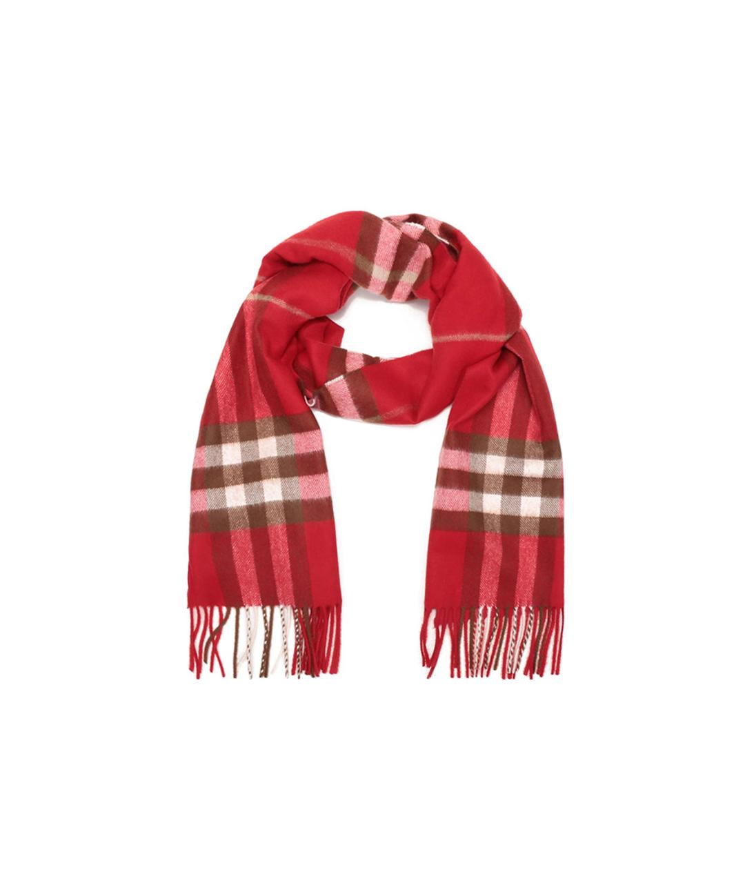 BURBERRY Красный кашемировый шарф, фото 2