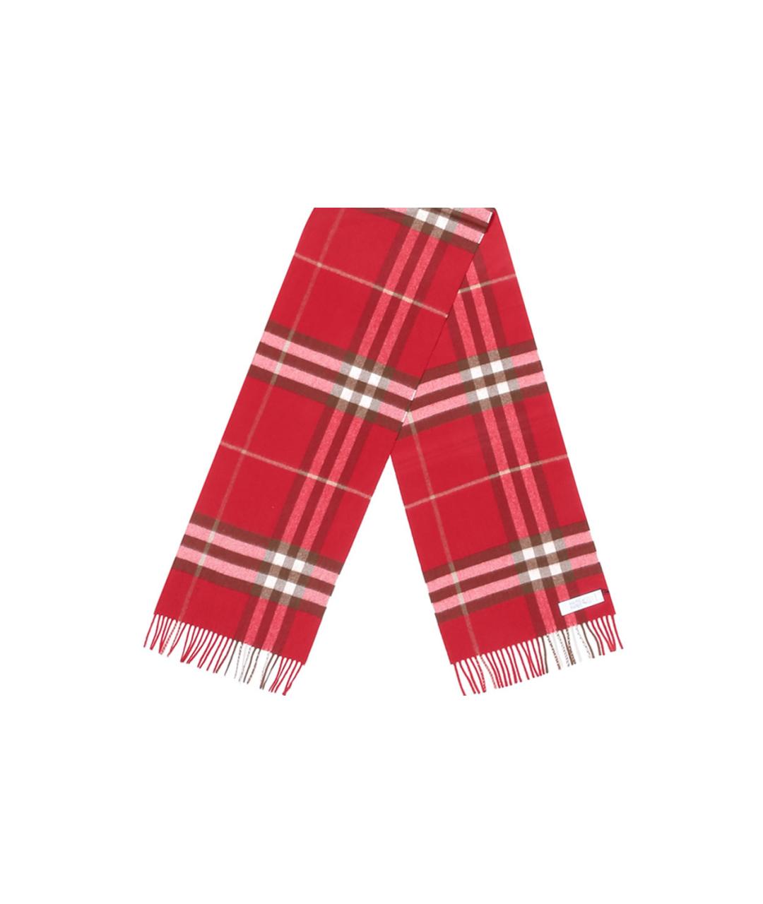 BURBERRY Красный кашемировый шарф, фото 1