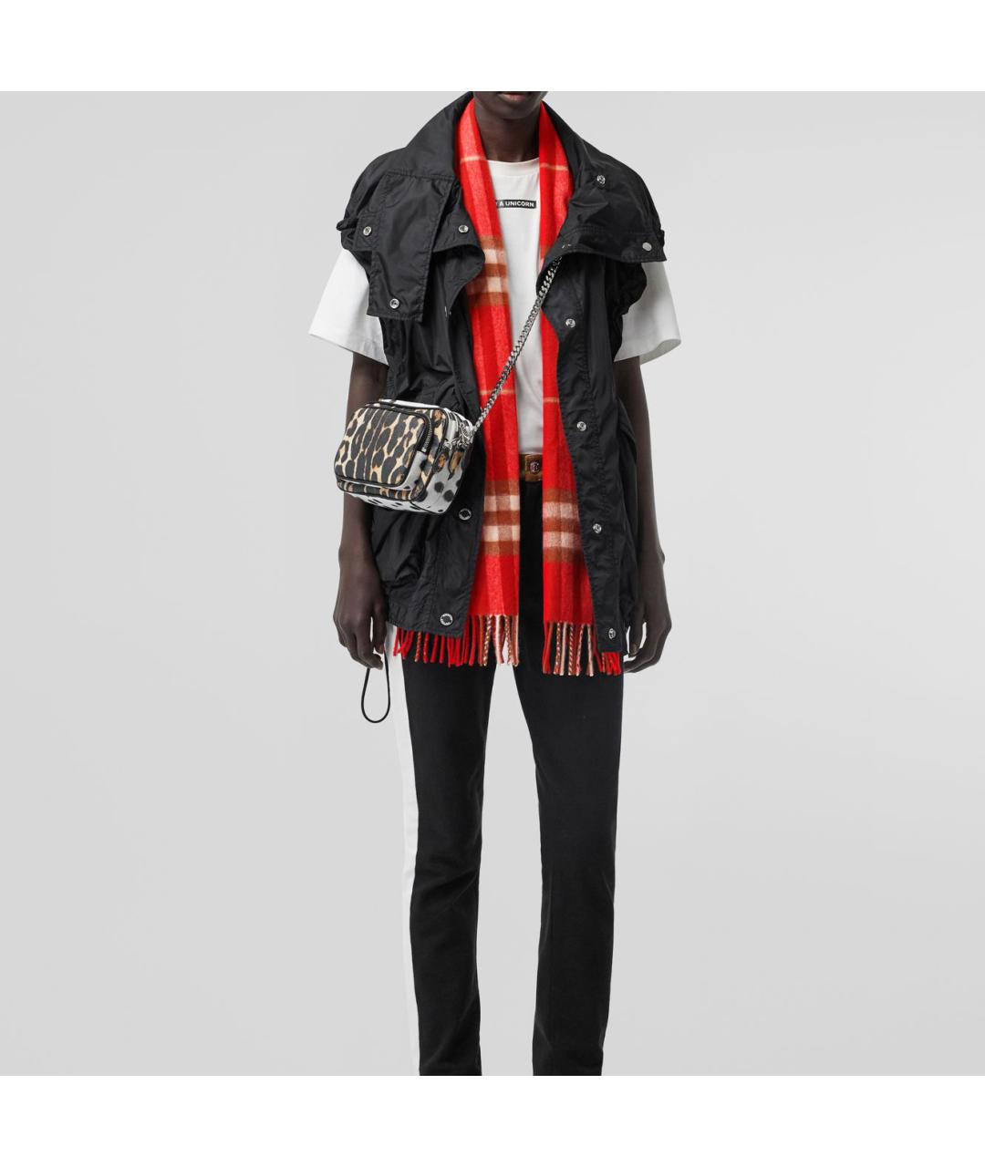 BURBERRY Красный кашемировый шарф, фото 6