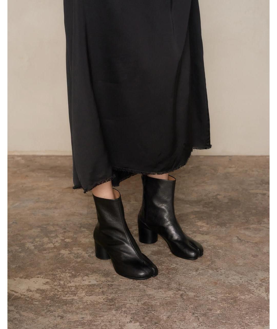 MAISON MARGIELA Черные кожаные ботильоны, фото 8