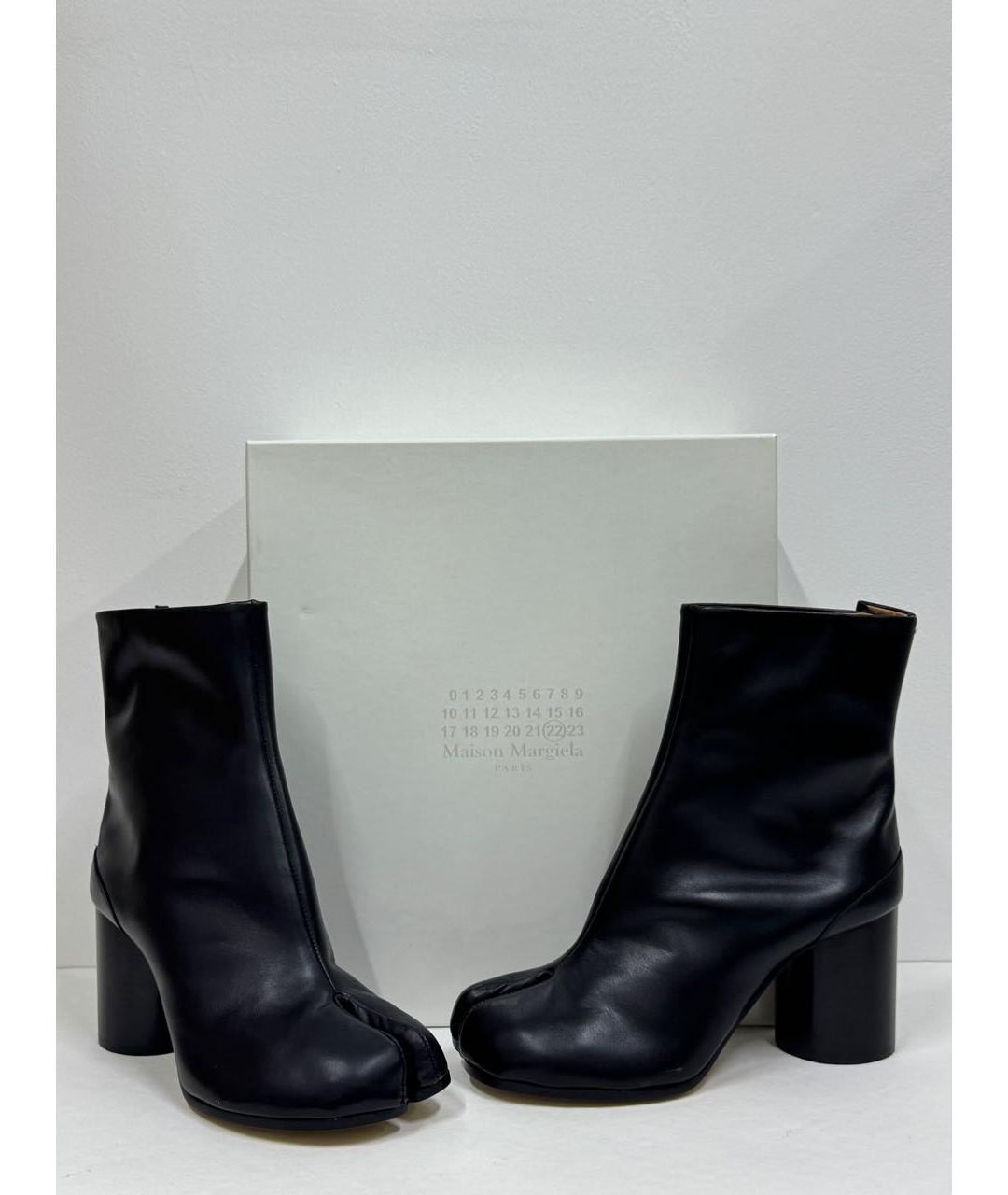 MAISON MARGIELA Черные кожаные ботильоны, фото 6