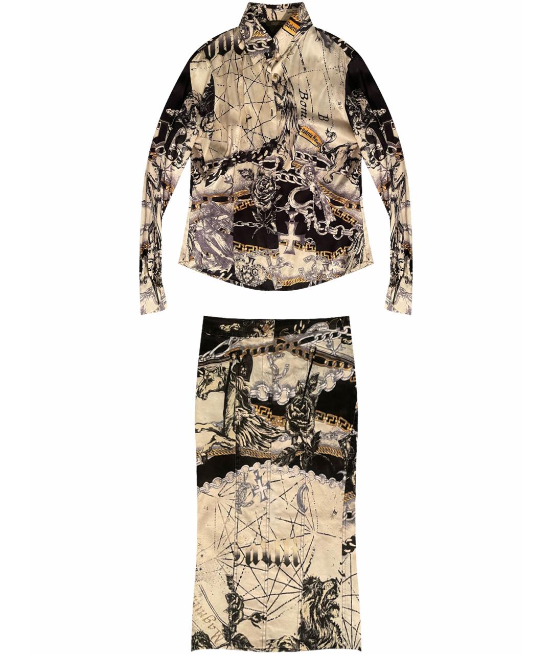 ROBERTO CAVALLI Мульти шелковый костюм с юбками, фото 1