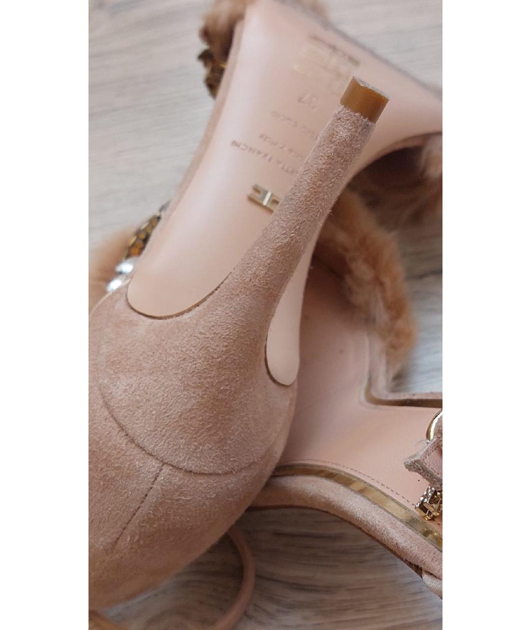 ELISABETTA FRANCHI Коралловые замшевые босоножки, фото 9