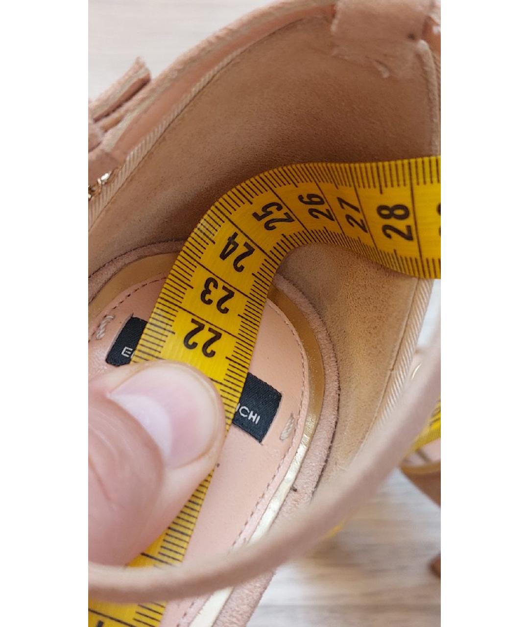 ELISABETTA FRANCHI Коралловые замшевые босоножки, фото 8