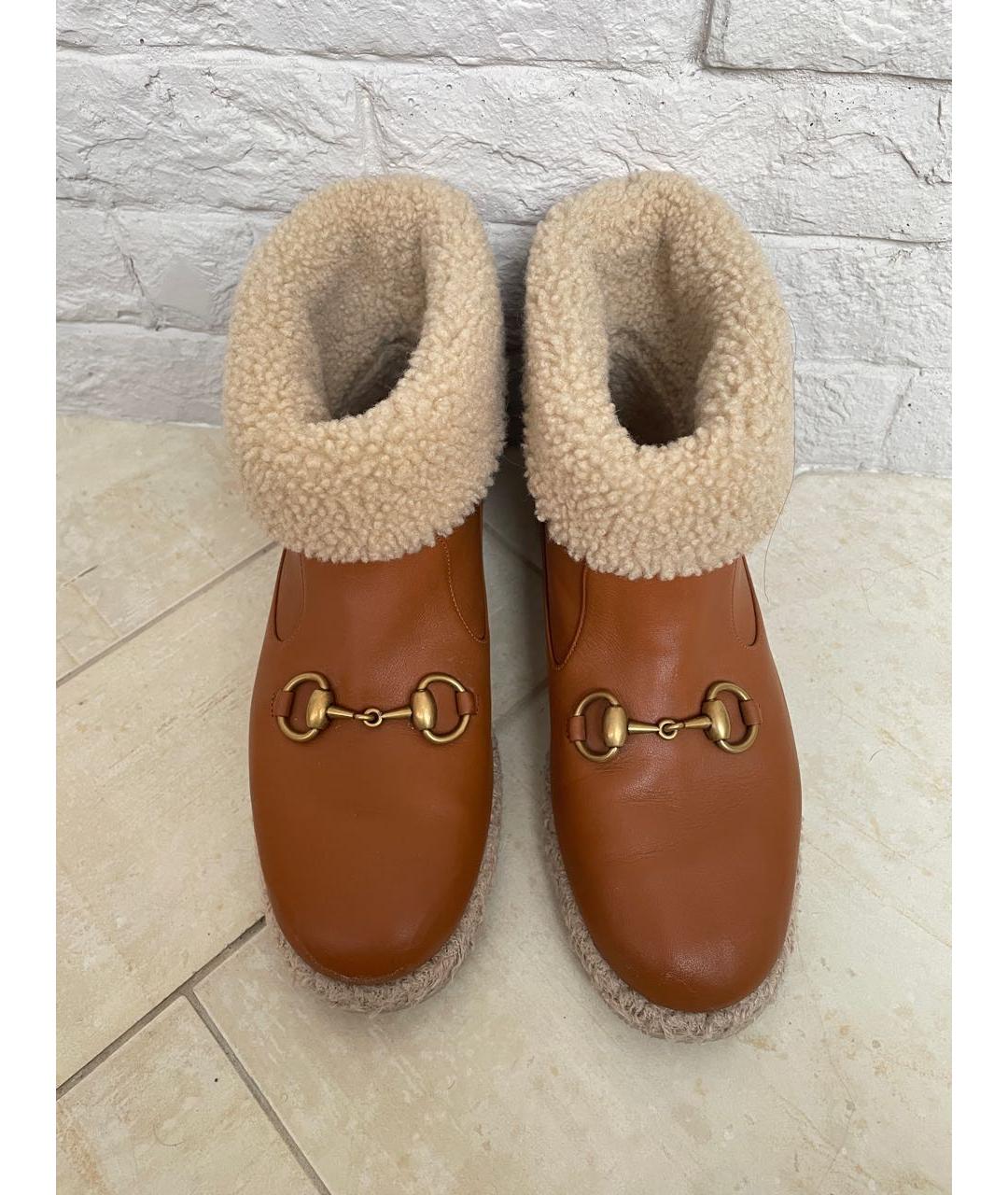 GUCCI Коричневые кожаные полусапоги, фото 3