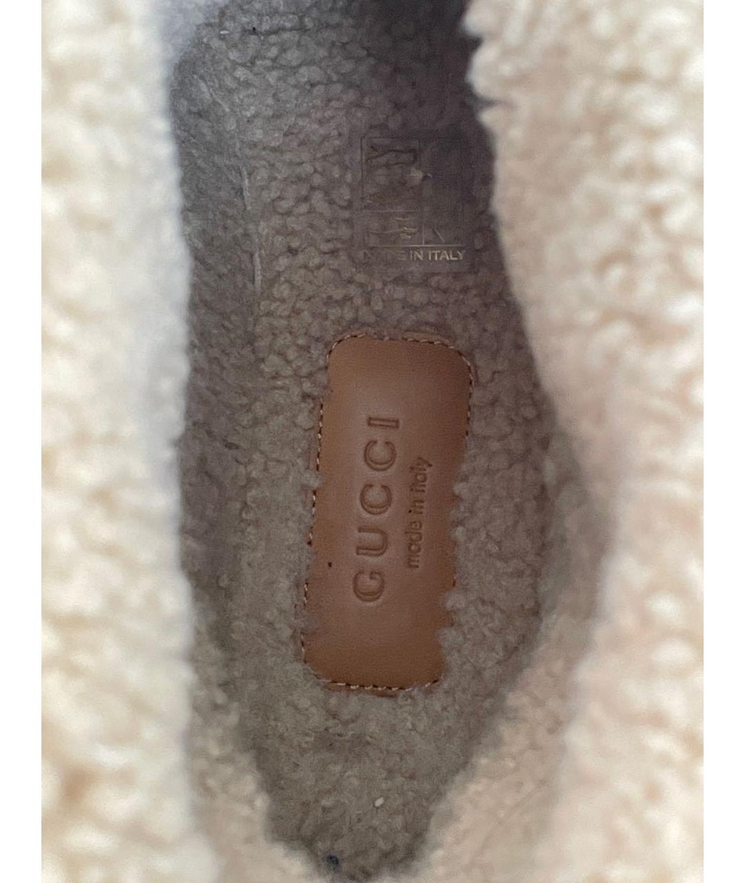 GUCCI Коричневые кожаные полусапоги, фото 7