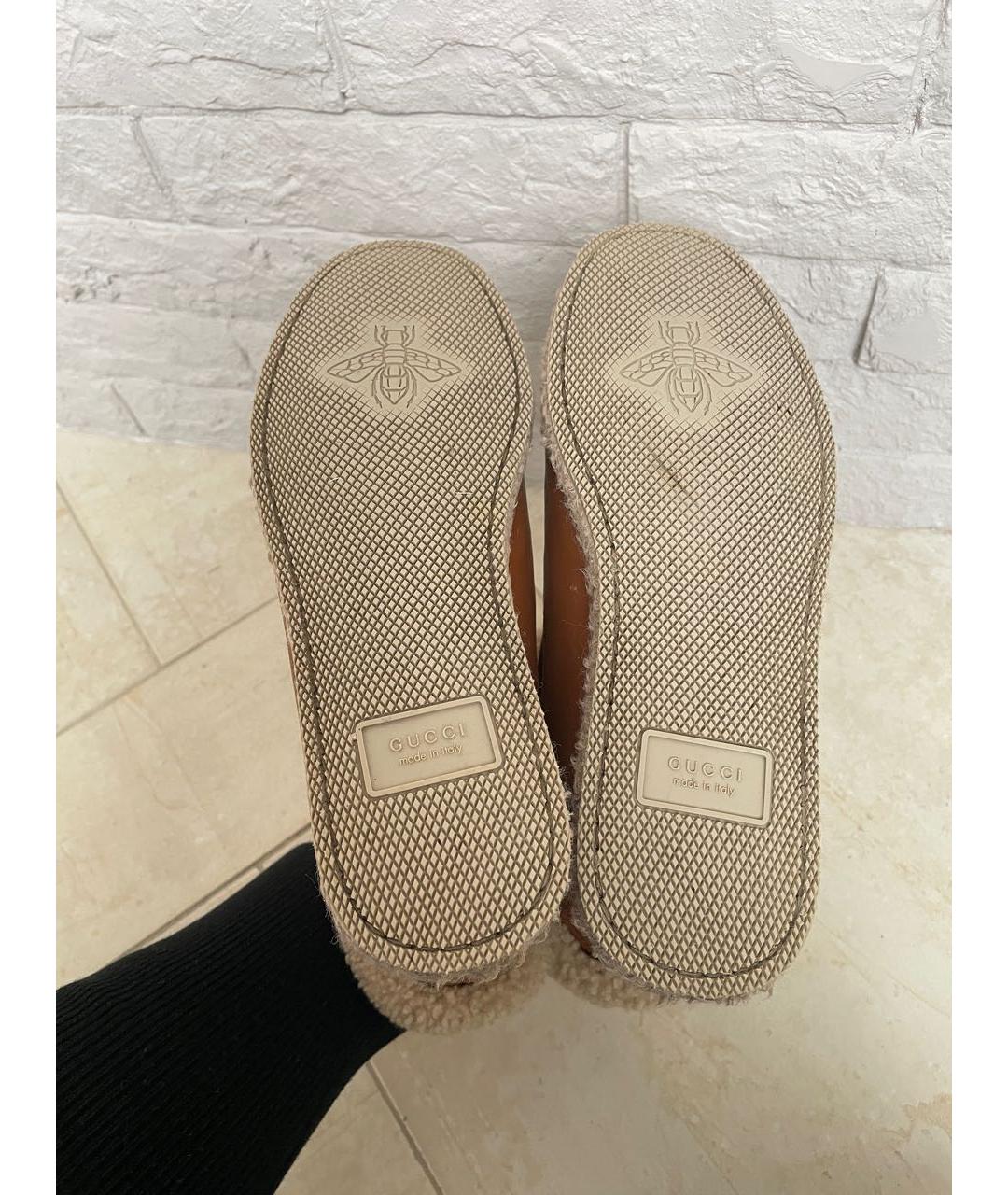 GUCCI Коричневые кожаные полусапоги, фото 6