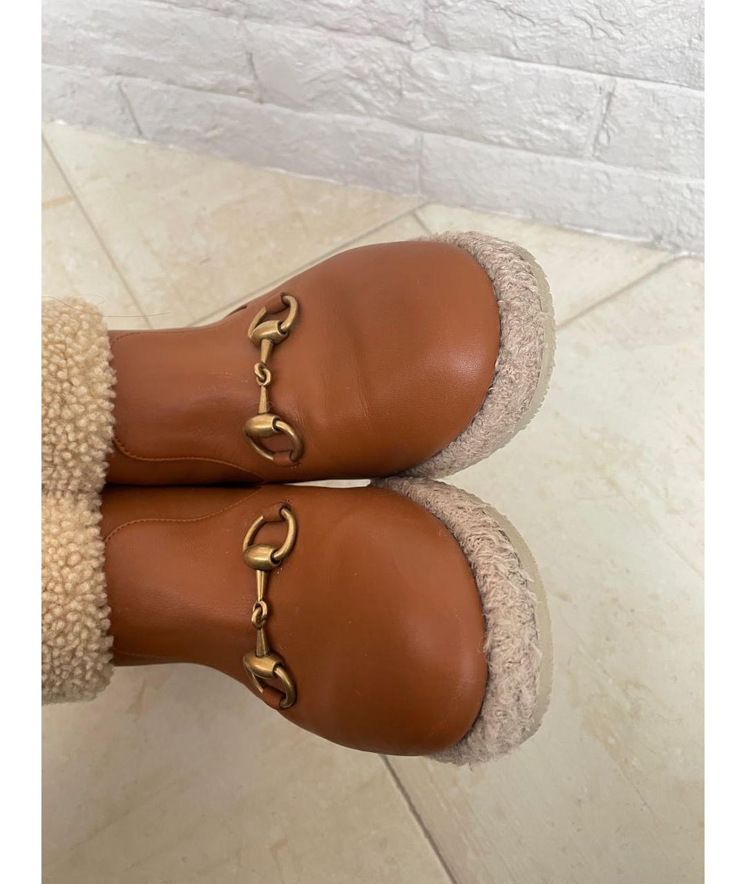 GUCCI Коричневые кожаные полусапоги, фото 8