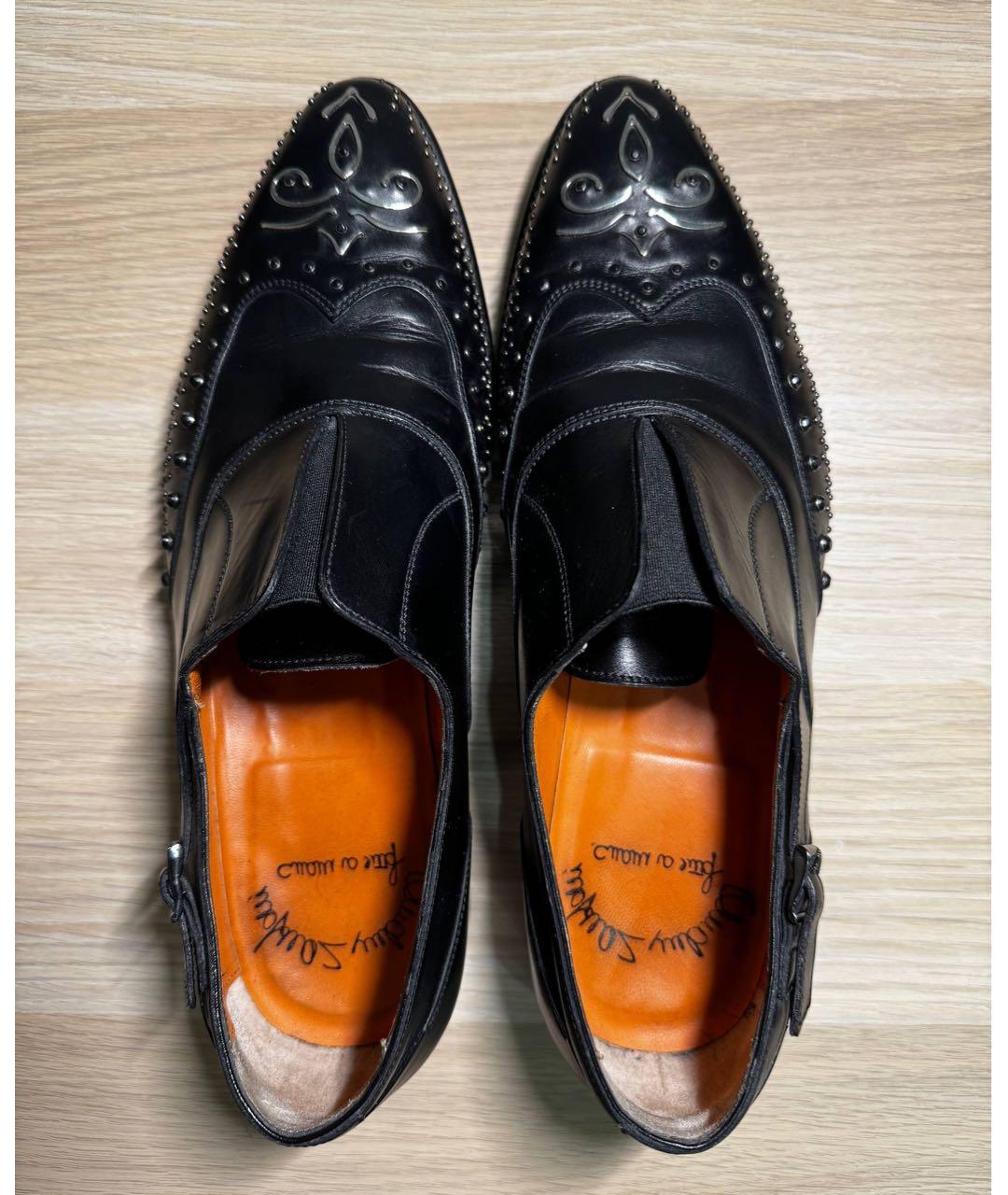 SANTONI Черные кожаные туфли, фото 2