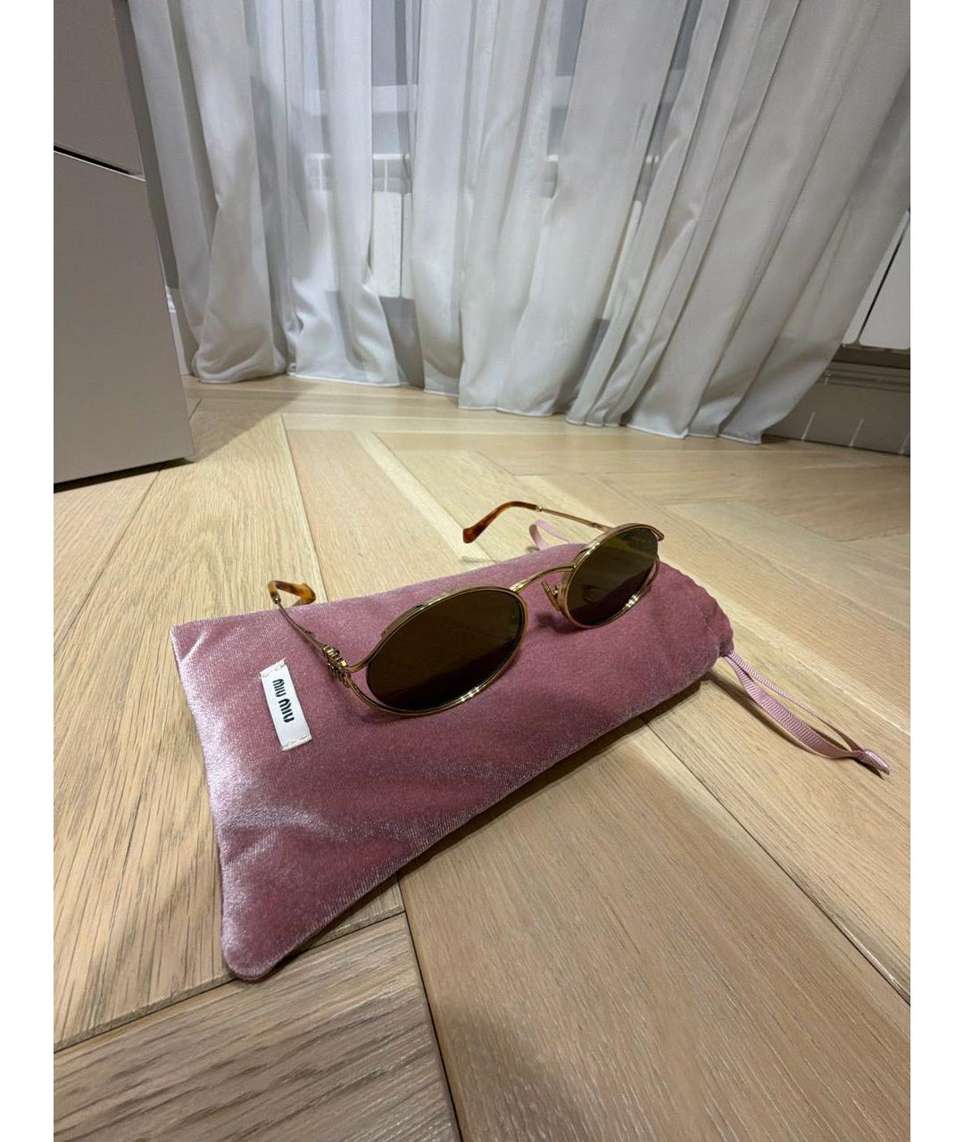 MIU MIU Черные металлические солнцезащитные очки, фото 2