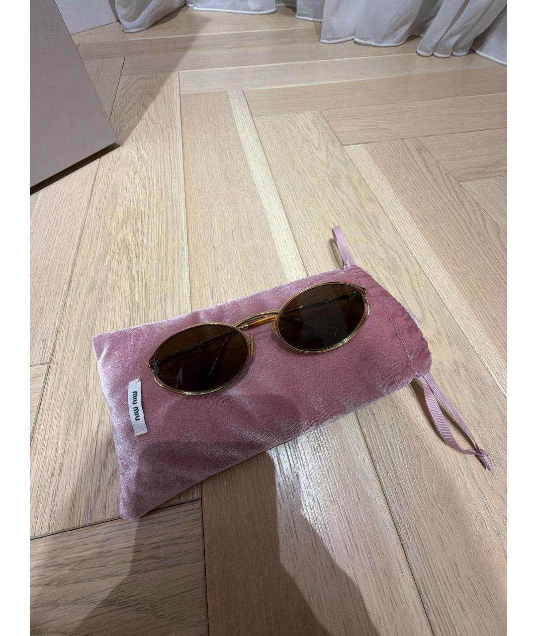 MIU MIU Черные металлические солнцезащитные очки, фото 5