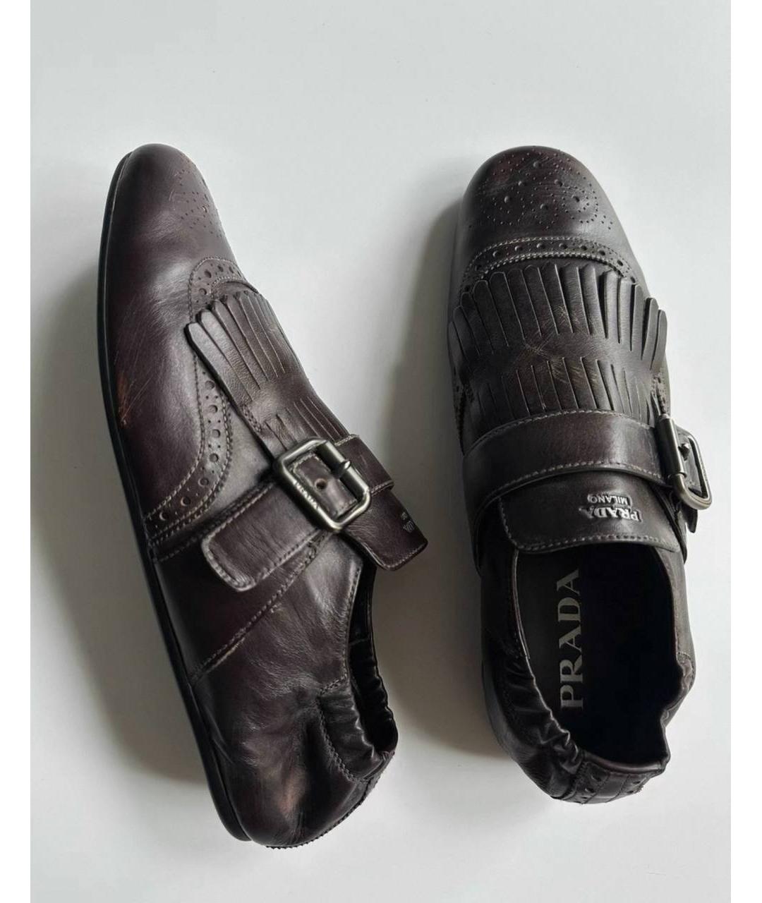 PRADA Коричневые кожаные туфли, фото 6