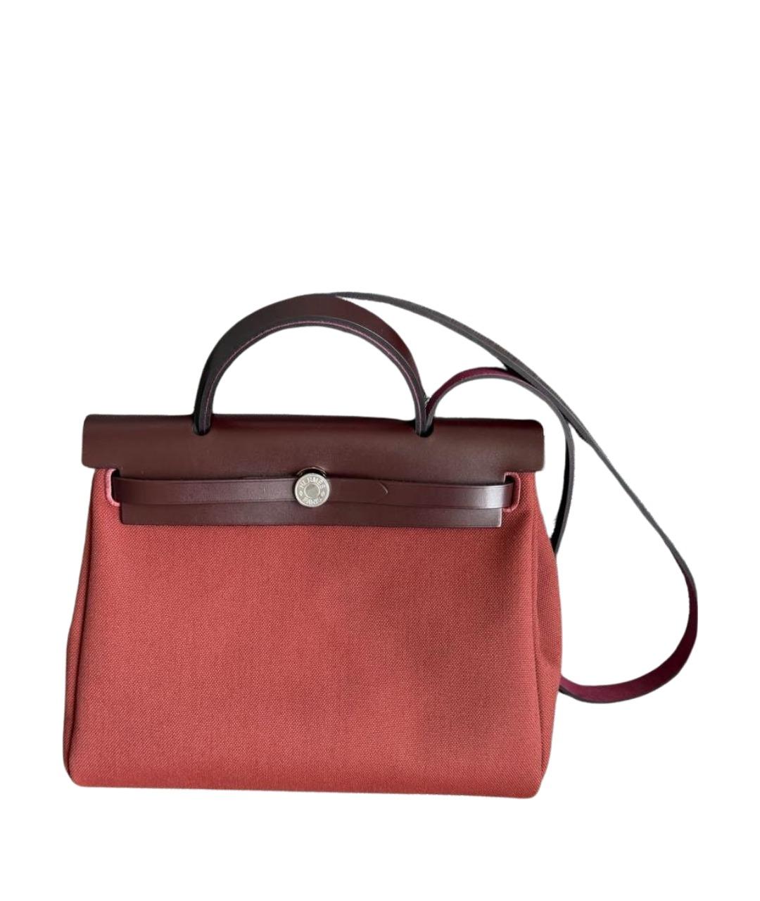 HERMES Бордовая тканевая сумка через плечо, фото 1