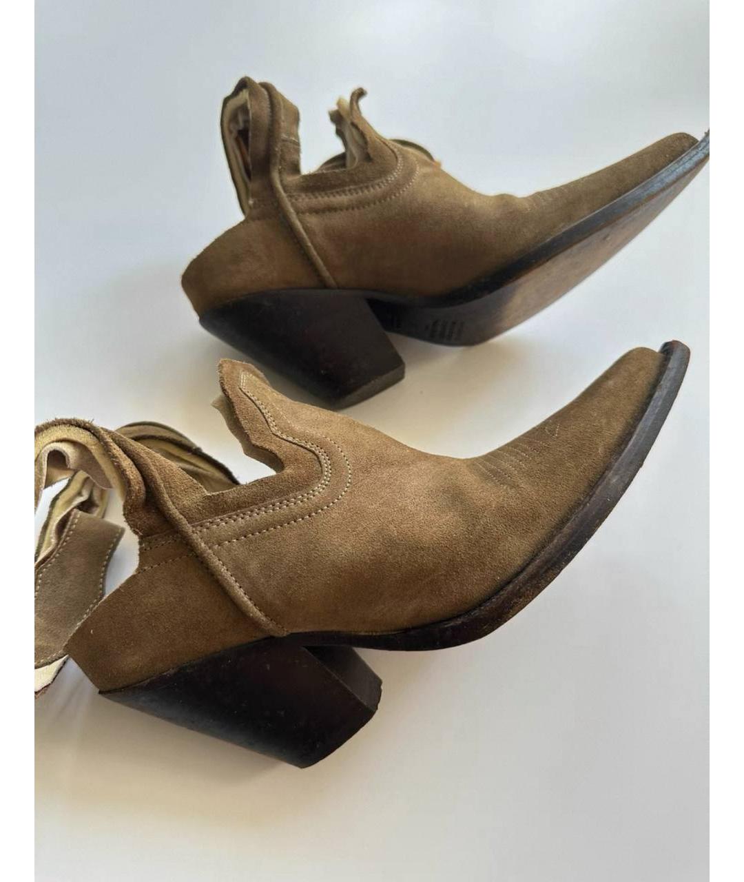 MAISON MARGIELA Коричневые замшевые сапоги, фото 3